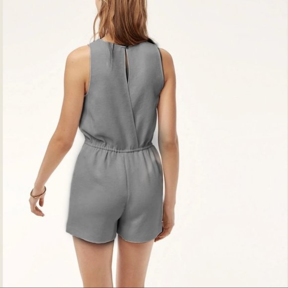 Aritzia | Wilfred | Rive Silk Romper Dark Grey Size M - Picture 2 of 12